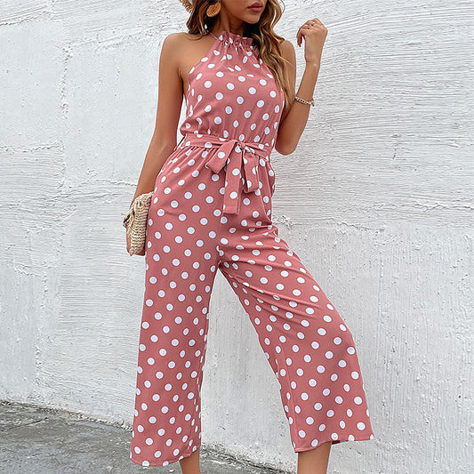 Loose Wide-leg Fashion Polka-dot Jumpsuit