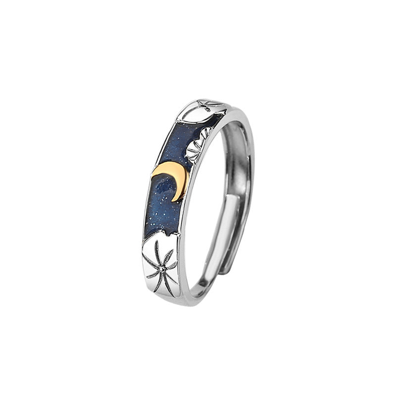 Lotus Pond Moonlight Couple Pair Ring Couple Style