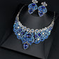 Blue Crystal Necklace Earring Set